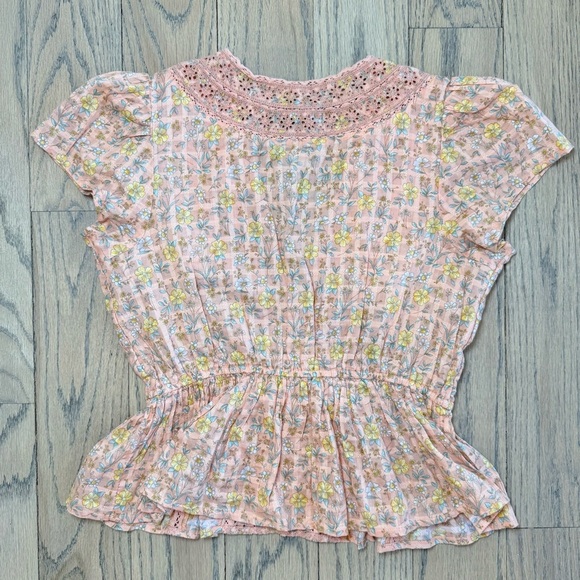 American Eagle Women’s Peplum Floral Top Size X-Small - Picture 8 of 13